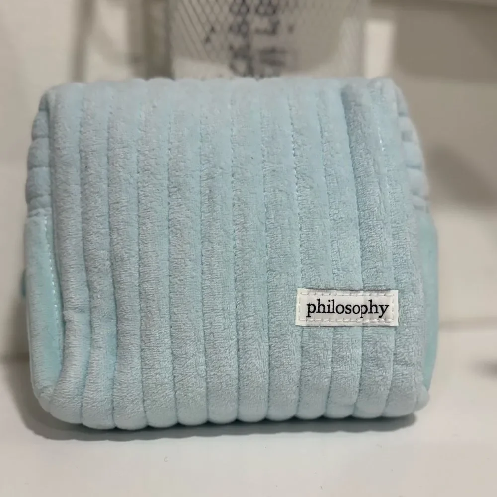 Philosophy Fuzzy Soft Zippered Makeup bag  NWOT